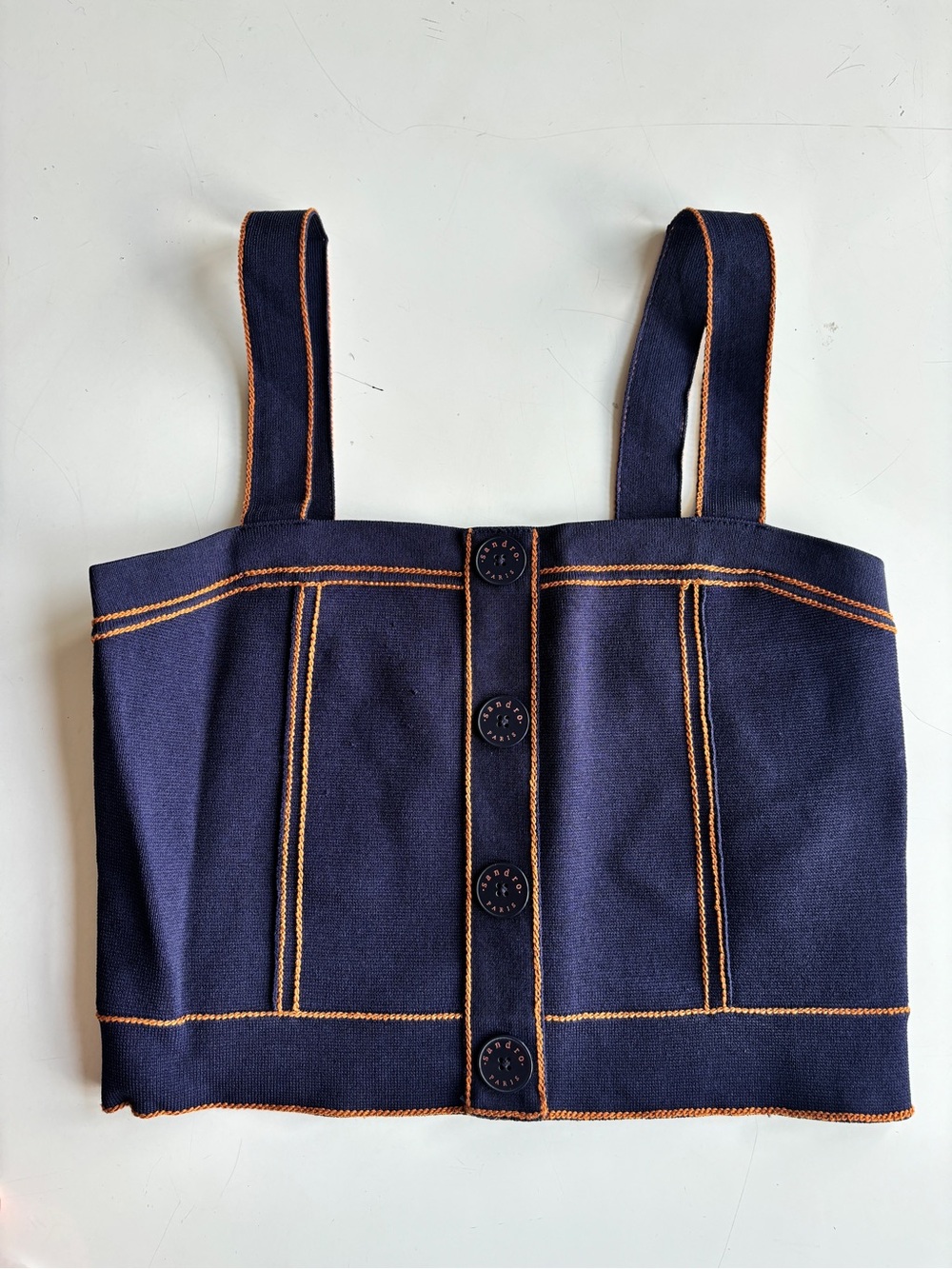 Sandro Maelys Cropped Button-down Tank